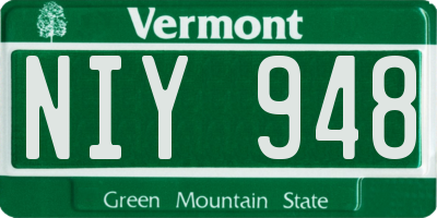 VT license plate NIY948