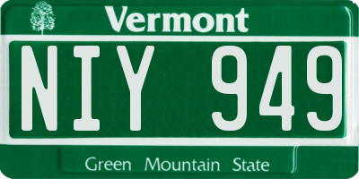 VT license plate NIY949
