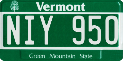 VT license plate NIY950