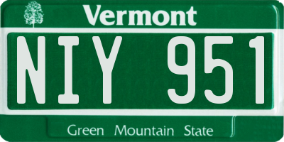 VT license plate NIY951