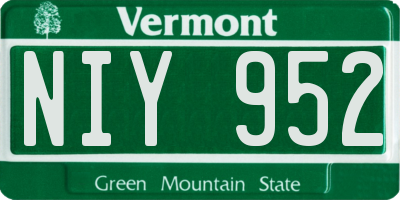 VT license plate NIY952