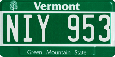VT license plate NIY953
