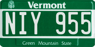 VT license plate NIY955