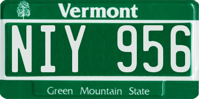 VT license plate NIY956