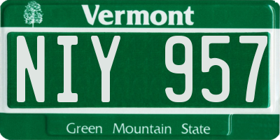 VT license plate NIY957