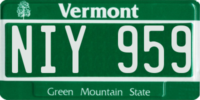 VT license plate NIY959