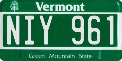 VT license plate NIY961