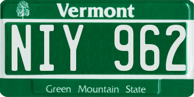 VT license plate NIY962