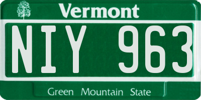 VT license plate NIY963