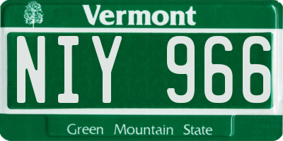 VT license plate NIY966