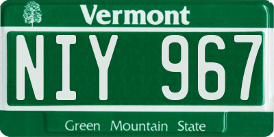 VT license plate NIY967