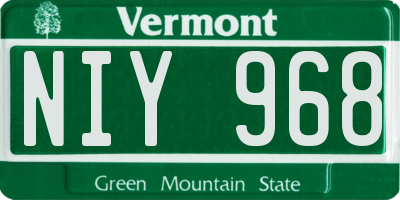VT license plate NIY968