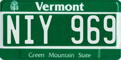 VT license plate NIY969