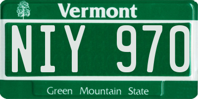 VT license plate NIY970