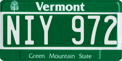 VT license plate NIY972