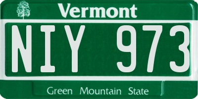 VT license plate NIY973