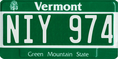 VT license plate NIY974