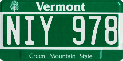 VT license plate NIY978