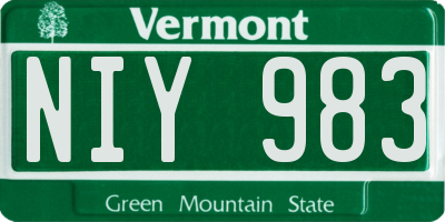 VT license plate NIY983