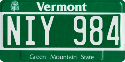 VT license plate NIY984