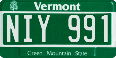 VT license plate NIY991