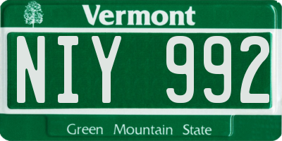VT license plate NIY992