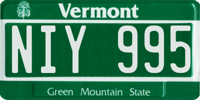 VT license plate NIY995