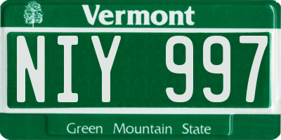 VT license plate NIY997