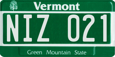 VT license plate NIZ021