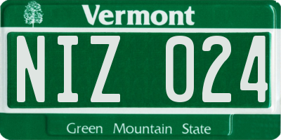 VT license plate NIZ024