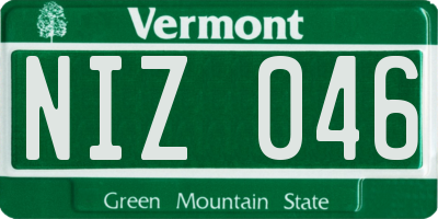 VT license plate NIZ046