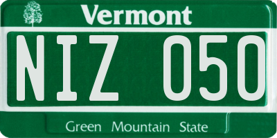 VT license plate NIZ050