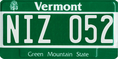 VT license plate NIZ052