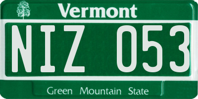 VT license plate NIZ053