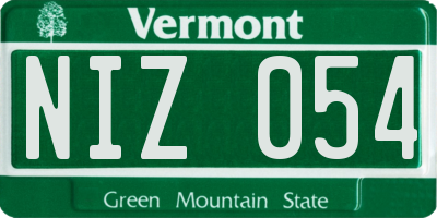 VT license plate NIZ054