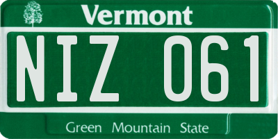 VT license plate NIZ061