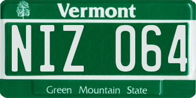 VT license plate NIZ064