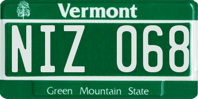 VT license plate NIZ068
