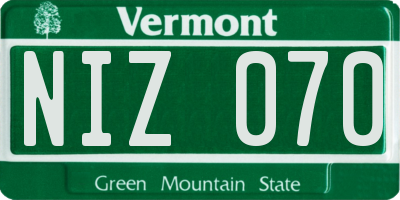 VT license plate NIZ070