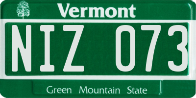 VT license plate NIZ073