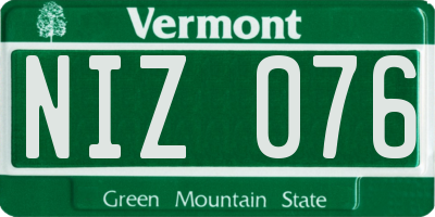 VT license plate NIZ076