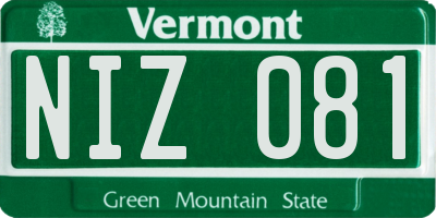 VT license plate NIZ081