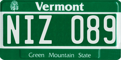VT license plate NIZ089