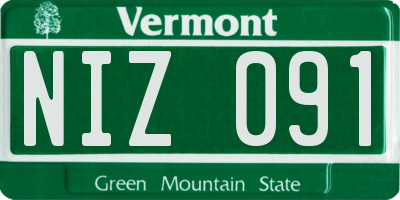 VT license plate NIZ091