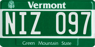 VT license plate NIZ097