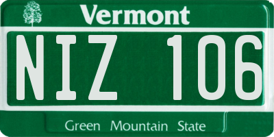 VT license plate NIZ106