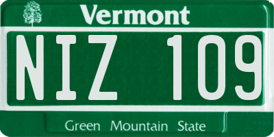 VT license plate NIZ109