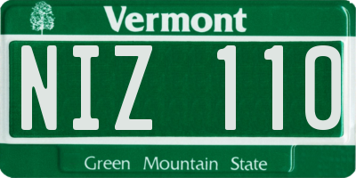 VT license plate NIZ110