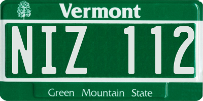 VT license plate NIZ112