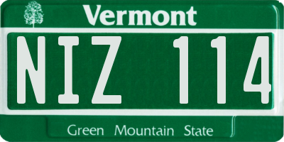 VT license plate NIZ114